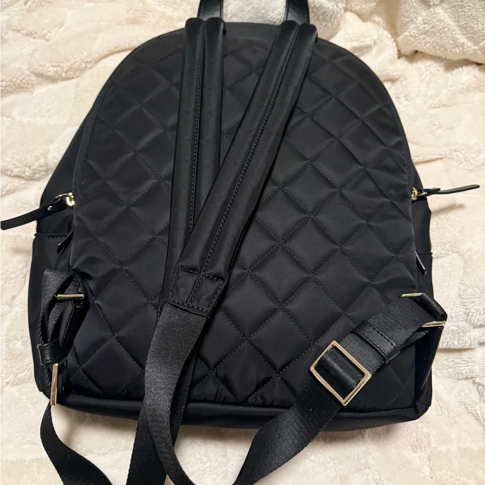 Kate Spade Minimal Black Nylon Backpack – Large | Laptop Compartment
